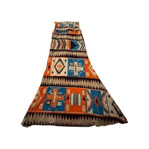 Women’s NWOT maxi skirt with a vibrant, multi-color Aztec/tribal print